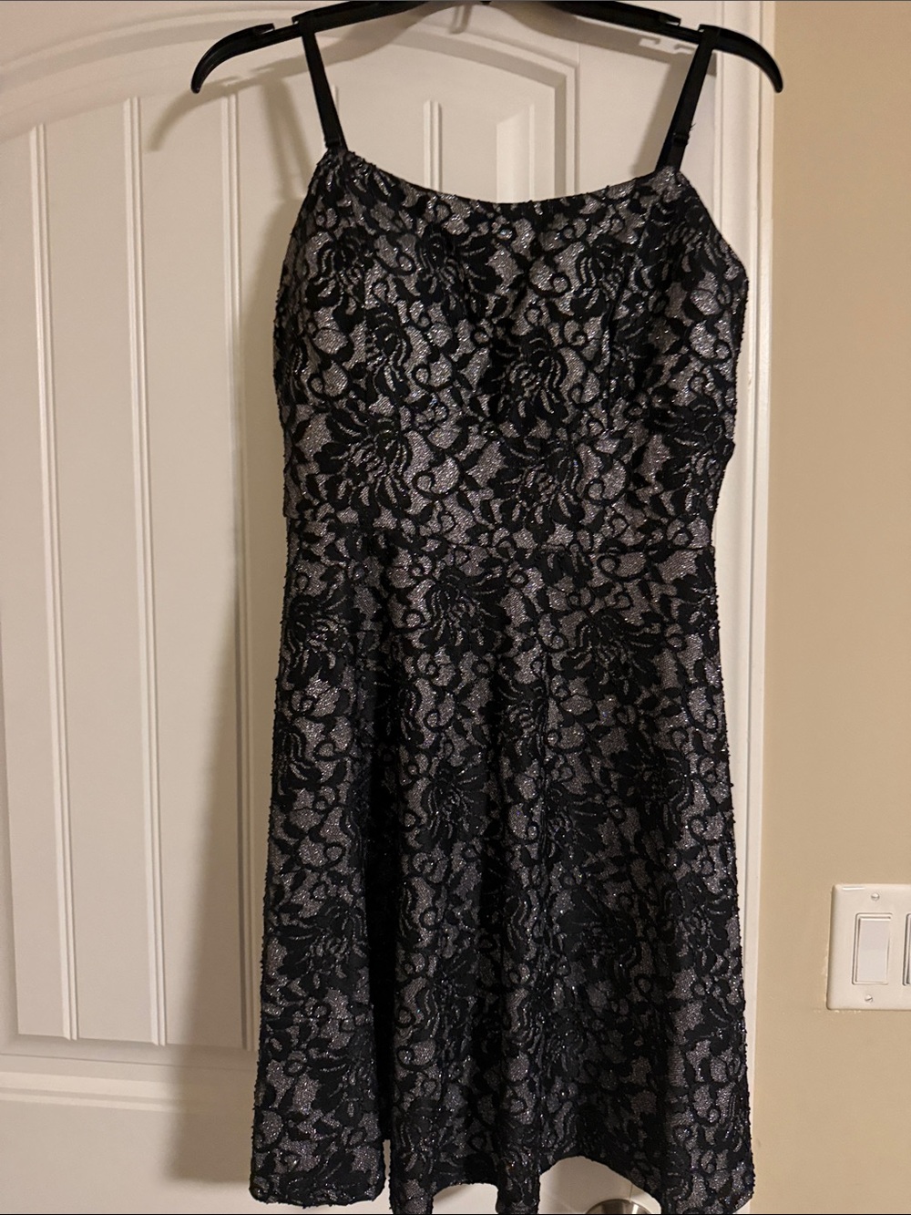 Speechless Black Lace Overlay Midi Dress